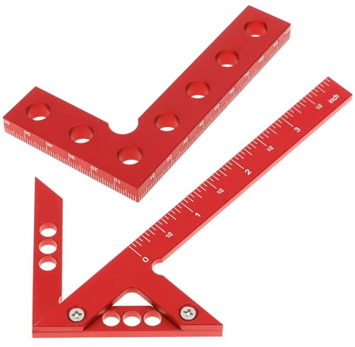 Center Scribe Gauge, Aluminum Alloy Center Line Scriber 45 Degree Angle Scribing Gauge Woodworking Marking Tool, Circle Centers Finder, Red
