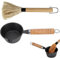 Cast Iron Sauce Pot and BBQ Mop Brush Set with Saucepan and Brush Meat Smoker Accessories, Mini Sauce Pot Cast Iron Saucepan and BBQ Mop Brush for Grilling Gift Men