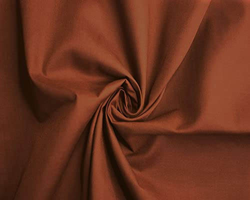 Polycotton -112cm, Durable for Sewing & Dressmaking (Brown, 1 Meter)