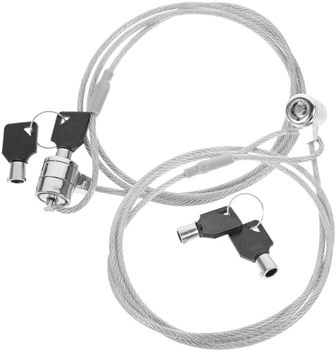 Amosfun Candado Portátil Llave Antirrobo 1,12 M, Cable de Seguridad Grueso Resistente, 2 Juegos para Suministro de Portátiles y Bloqueo Seguro en Uso Doméstico