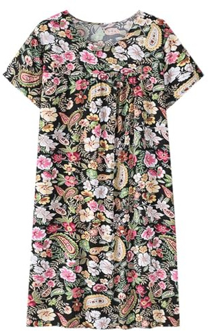 Estate Cotone Seta Manica Corta Del Sonno Vestito Per Le Donne Di Mezza Età Allentato Corrispondenza Casa Indossare Anziani Pigiameria Plus Size Abito Da Donna 2026#5i6