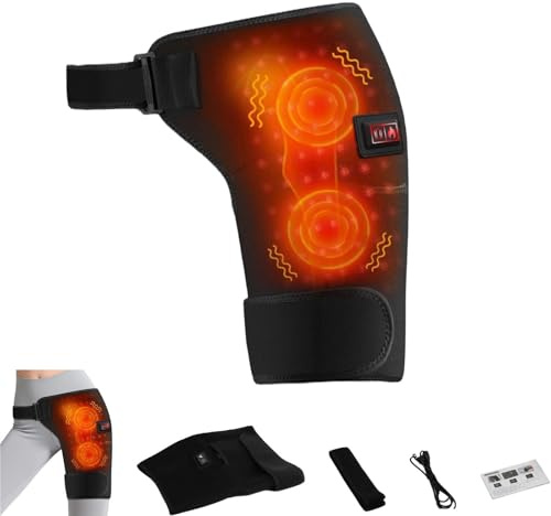 4-in-1 Red Light Hip Therapy Belt, with 105 LED Beads, 660/850nm Light | 3 Adjustable Heat Levels, USB Powered, Large Coverage, Wearable Support for Thigh, Buttock & Lower Back
