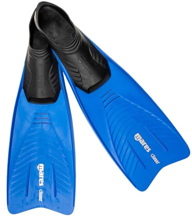 Mares Unisex Adult Clipper Full Foot Snorkel Fins - Durable Flexible Flippers for Snorkeling, Diving & Pool Swimming - Blue, 39