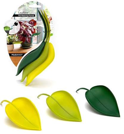 Peleg Design Leaflow Imbuto per Innaffiare Vasi (Set di 3) – Imbuto per Innaffiare Piante da Interno ed Esterno – Foglie per l'Innaffiatura delle Piante