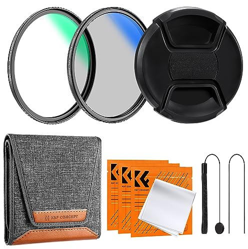 K&F Concept Filterset 52mm UV Filter+Polfilter (CPL)+Objektivdeckel& Aufbewahrungstasche (Nano Klear-Serie)