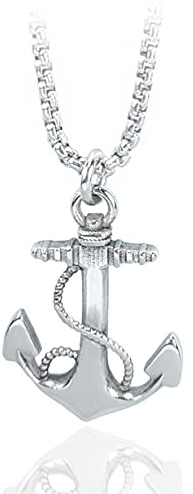 SAGA GIOIELLI® COLLANA UOMO ANCORA ACCIAIO