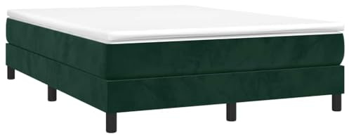 vidaXL Boxspring-sängram mörkgrön 140x190 cm sammet
