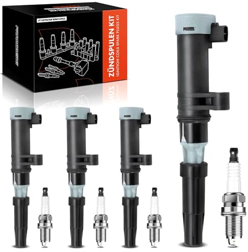 Frankberg 4x Bobine di accensione Modulo di accensione Benzina Compatibile con Logan MCV KS 1.6L M.e.g.a.n.e III Compatto B3 BZ0/1 1.6L Duster HS 1.6L Scénic III JZ0/1 1.6L 7700107177