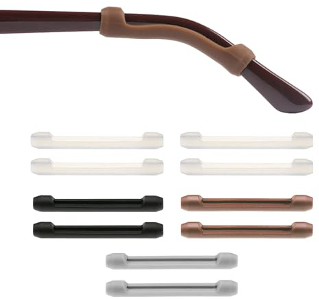 COACOM Lot de 5 paires d'embouts antidérapants, coussinets d'oreille pour lunettes, accessoires confortables en silicone pour éviter que les lunettes ne glissent du nez