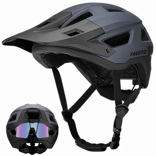 Favoto Casco da mountain bike leggero, per mountain bike, da uomo e donna, regolabile, per adulti e ragazzi, con certificazione CE