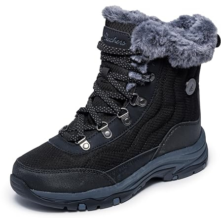 Skechers Women's Trego Stormie Boots, Black Nylon/Duraleather, 5 UK