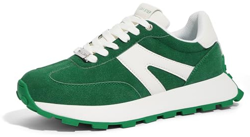 LUCKY STEP Women's Platform Fashion Sneakers Tennis Shoes,Green,6.5