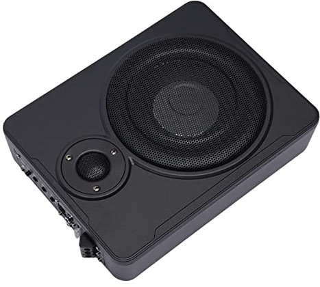 Taozhiyy Subwoofer attivo da 8, 600 W, per auto, sedile inferiore ultra sottile con amplificatore integrato e set di cavi per camion