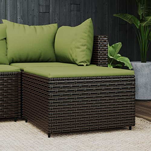 Sufrk Gartenhocker mit Kissen Hocker Outdoor Garten Hocker FüR Draussen Sitzhocker Outdoor Braun Poly Rattan - 319836