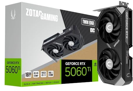 ZOTAC VGA RTX 5060TI 16 GB Twin Edge OC GDDR7 Tarjeta Gráfica