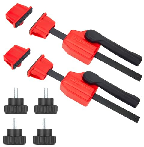 Lot de 2 pinces de serrage pour établi de table, serre-joint à serrage rapide pour établi de travail du bois, pour sculpture sur bois, fraisage, meulage, 20 mm de diamètre