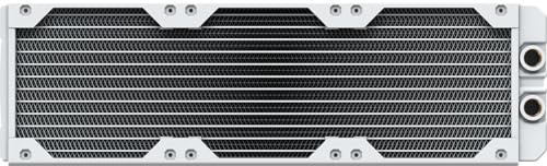 CORSAIR Hydro X Series XR5 360mm V2 Radiador de Refrigeración Líquida – Compatible con iCUE Link – 3 Soportes de Ventilador de 120 mm – Placas de protección de Tornillo – Roscas G1/4 – Blanco