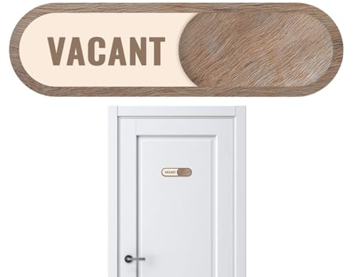 Vacant Bathroom Sign – Sliding Privacy Indicator Sign, Wooden Changeable Signboard Plate, Rustic Door Message | Do Not Disturb Display, Reserved Occupied Notice, Private Room Decor For