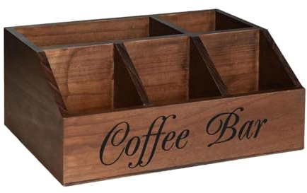 MagiDeal Organisateur de Table pour Café, Rangement Cafe en Bois pour Comptoir, Boîte de Rangement en Bois pour Dosettes de Café, Idéal pour Restaurant, Bureau, Cuisine Ou Maison