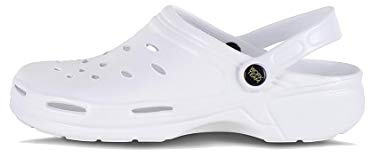 Work Team Zueco Sanitario EVA Unisex, Ultraligero, ergonómico. Anatómico, con Cámara ortopédica, Suave para los pies. Unisex Blanco 45