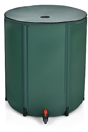 COSTWAY Bidone per la Raccolta dell'Acqua Piovana, Serbatoio Cisterna Raccolta Acqua, con Rubinetto (200 L)
