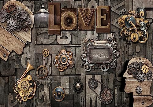 Papel De Pared 3D Papel Tapiz Fondo Retro De Avatar De Grano De Madera De Engranaje Creativo Papel Pintado Tela No Tejida Mural Decorativo 300x210cm