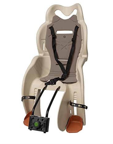 Generico SANBAS ELIBAS seggiolino Posteriore Universale Bici per Trasporto Bambini Attacco Telaio Made in Italy (Beige)