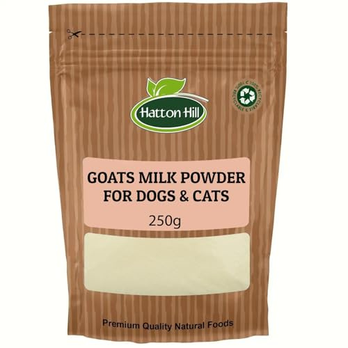 Goats Milk Powder for Dogs & Cats 250g by Hatton Hill | Goat Milk for use as High Protein, Hypoallergenic Digestion, Anti-inflammatory Powdered Instant Meal Topper