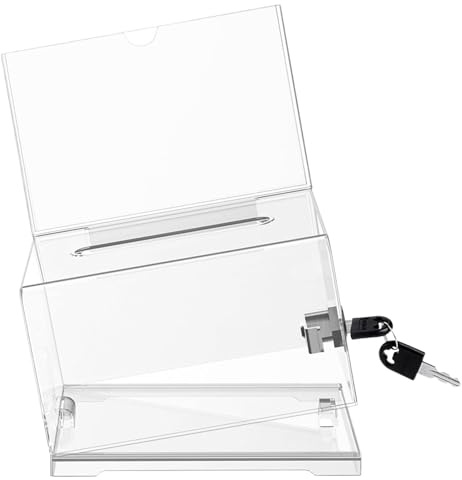 Scatola per raccolta biglietti da visita, scatola trasparente per donazioni - Contenitore multiuso per biglietti da visita | Elegante custodia, urna resistente all'usura per votazioni, suggerimenti