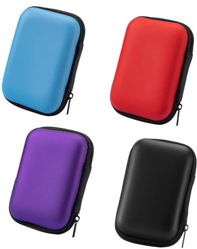JINJUMEI 4 Pcs Scatole per Carte da Gioco, Custodia Dura di Stoccaggio, Impermeabile, Porta Carte da Gioco per Giochi da Viaggio per Carte da Gioco, per Riporre Carte, Cuffie e Cavi Dati