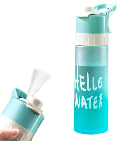 Botella de Agua de Deportes Nebulización,650ml Botella Agua en Aerosol a Prueba Nebulizada con Pajita Abatible,para Ciclismo Escalada Fitness Senderismo Correr Montañismo,Aire Libre Hidratación