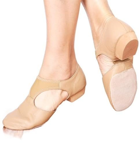 Zapatos De Ballet Sandalias griegas con arco elástico de cuero genuino, zapatos de baile de Jazz for mujer, zapatillas de deporte for profesor de baile Jazzy, sandalias for hacer ejercicio en el gimna
