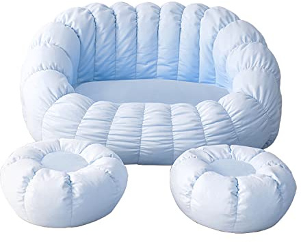 Fodera per poltrona a sacco, copertura morbida e soffice (solo fodera, senza imbottitura), copertura per poltrona a sacco, colore: azzurro cielo