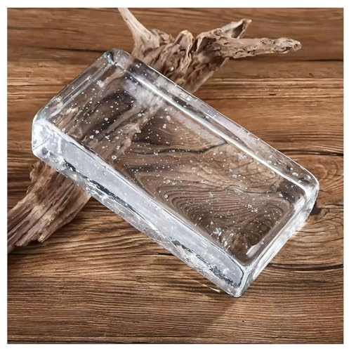 Klart glasblock – rektangulära kristalltegelstenar för ljud, ljus och värmeisolering, perfekt för rumsavskiljare och dekorativ användning, storlek 200 x 100 x 50 mm