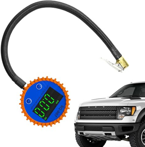 Misuratore Di Pressione Pneumatici Digitale, 0-17,6 Bar Auto A Collegamento Rapido, Misuratore Di Pressione Con Inflatore, Per Camper Autocarri Autovetture Sedan Pickup Motociclette
