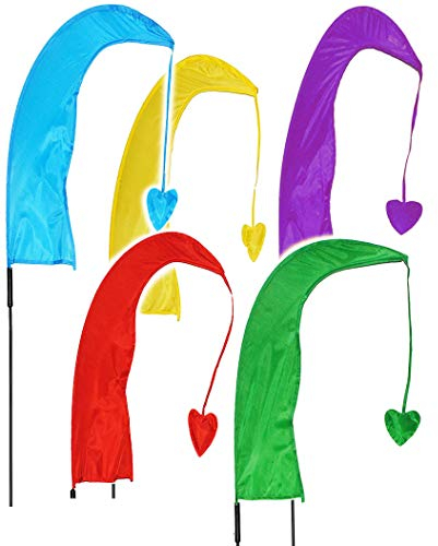 alles-meine.de GmbH 1 Stück XL - 1,5 m - Windfahne/Balifahne - GRÜN - mit Fahnenstange - UV-beständig & wetterfest - Windrichtungsanzeige - aus Nylon/Flagge Windrichtun..