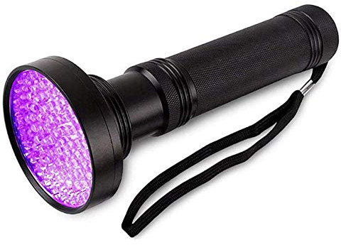 UV Light Torch Black Light 100 LED,Ultraviolet Lamp Flashlight with UV Protection Glasses,395nm Led UV Flashlight,Blacklight Torch Detector for Pet Urine Stains of Carpet/Floor,Resin,Camping,Large