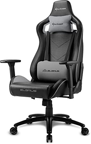 Sharkoon Elbrus 2 Gamingstuhl, Kunstleder, Schwarz/Grau, Normal