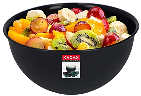 KADAX Cuenco de plástico, ensaladera, cuenco apilable, cuenco de plástico, cuenco de cocina, cuenco redondo para servir para cocina, ensalada, masa, apto para lavavajillas (1L, antracita)