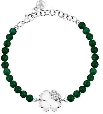 Morellato Bracciale Donna, Collezione VALENTINA, in Acciaio, pietra, Agata naturale,Idea regalo maestra - SATQ08