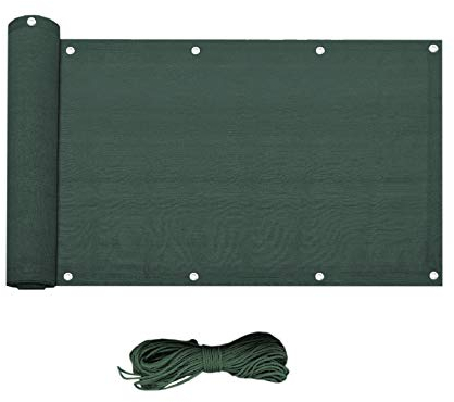 Rebecca Mobili Rivestimento Ringhiera, Frangivento Balcone, Verde Polietilene, Anti Uv Traspirante - Misure: 0,9 x 5 mt (HxL) - Art. RE6548