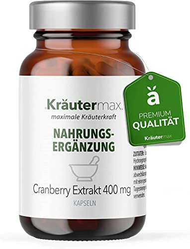 NEU! Kräutermax Cranberry Kapseln | Cranberry Kapseln Hochdosiert und Vegan | Ganz nach Kräutermax Manier | Cranberry Kapseln mit Cranberry Extrakt Hochdosiert | Cranberry Tabletten | 1 x 90 Stück