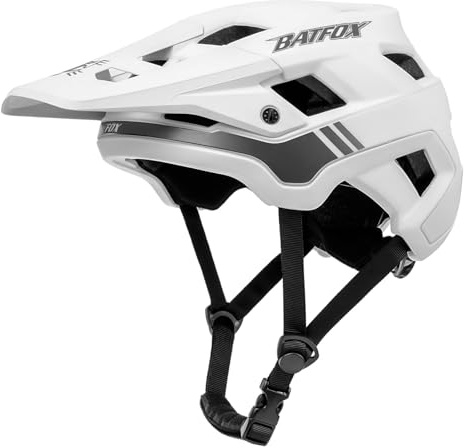 BATFOX Bike Helmet,Mountain Bike Helmet Helmets for Men Women Adults Youth (White, L(58-61CM))
