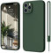 ElestBela iPhone 11 Pro Max Hülle Silikon Case, Hanyhülle Ultra Dünn Slim mit Microfiber, Kratzfeste Rundumschutz Case Schutzhülle Hülle für iPhone 11 Pro Max 6.5'' Dunkel Grün
