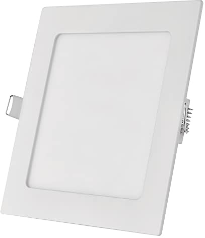 EMOS LED Panel 18 W, quadratische 1600 lm Einbauleuchte, Deckenleuchte in Weiß mit Durchmesser 22,5 cm, extra flach, Einbautiefe 2,1 cm, Lichtfarbe neutralweiß 4000 K, inkl. LED-Treiber