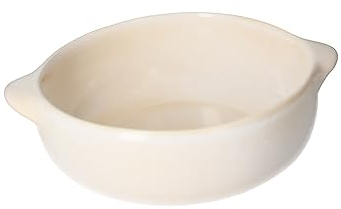 Keyhomestore - Fuente de cerámica de color marfil, diámetro de 27 cm, apta para horno, ideal para primeros platos y alimentos, con asas, ideal para lavavajillas. Altura: 12 cm. Forma redonda.