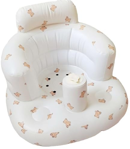 Aufblasbarer Sitz Baby 3 Bis 36 Monaten | Baby-Sofasitz Baby-Bodensitze Sitzlernstuhl Badesitz | Babystuhl Aufgeblasene Esszimmerstuhl Tragbarer Anti-Fall-Faltbar Von Spielzeugsitz (kompletter Bär)