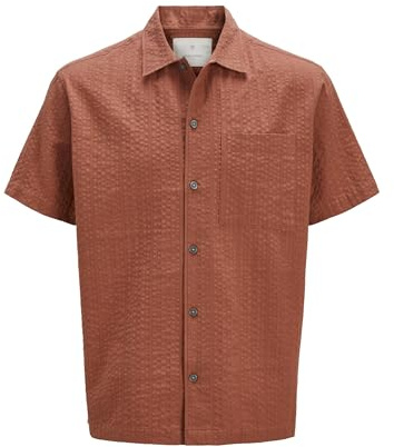 Jprcceaston Seersucker S/S skjorta, redwood burl, L