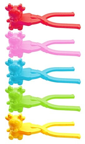 Falafoty 5 Pcs Snowball Makers Sika Deer Shape Snowball Maker Clips Snowball Maker Toys for Kids Adult Sand Mould Tools for Snowball Fight Beach