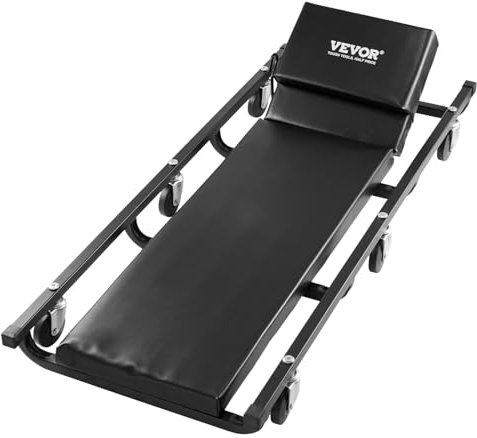 VEVOR Montagerollbrett Werkstatt-Liegewagen 1016 mm, 136 kg Tragkraft Rollbrett für Mechaniker, für Kraftfahrzeuge mit 6 Lenkrollen, Verstellbarer gepolsterter Kopfstütze, Werkstattliege Garagen